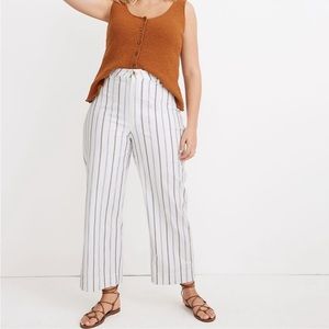 NWT Madewell Slim Emmett Wide-Leg Crop Pants in Montpellier Stripe Size 36/22 20